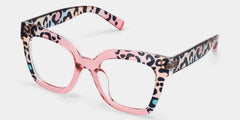 Malcolm Square Pink Leopard Glasses