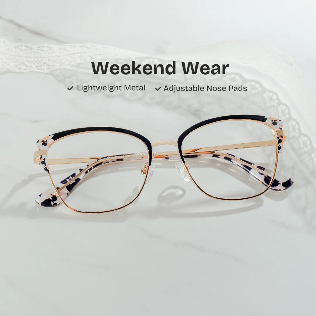 Mariana Rectangle Black Glasses