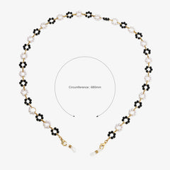 Simple Stylish Black White Flower Eyewear Chains