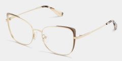 Tessa Cat eye Khaki Gold Glasses