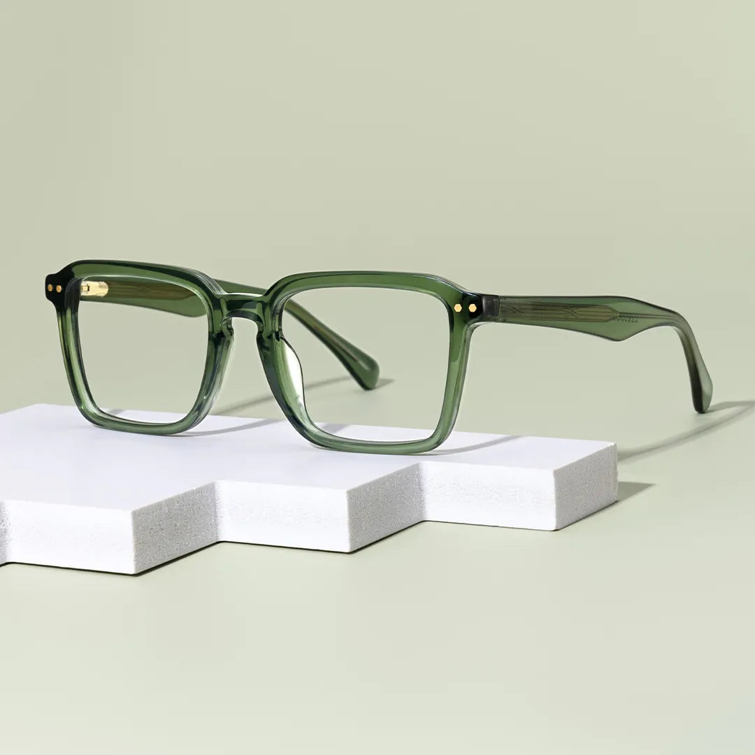 Vickerie Rectangle Green Glasses