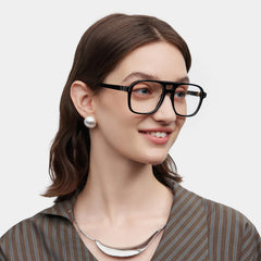 Athena Aviator Black Glasses