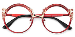 Nelida Round Red Glasses