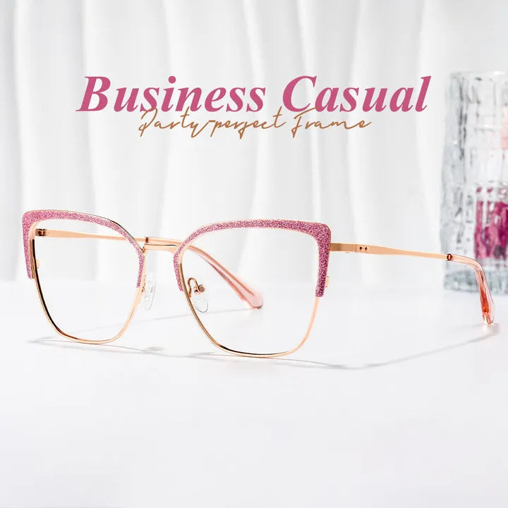 Javier Rectangle Pink Glasses