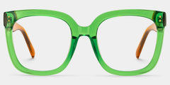Ebony Square Green Glasses