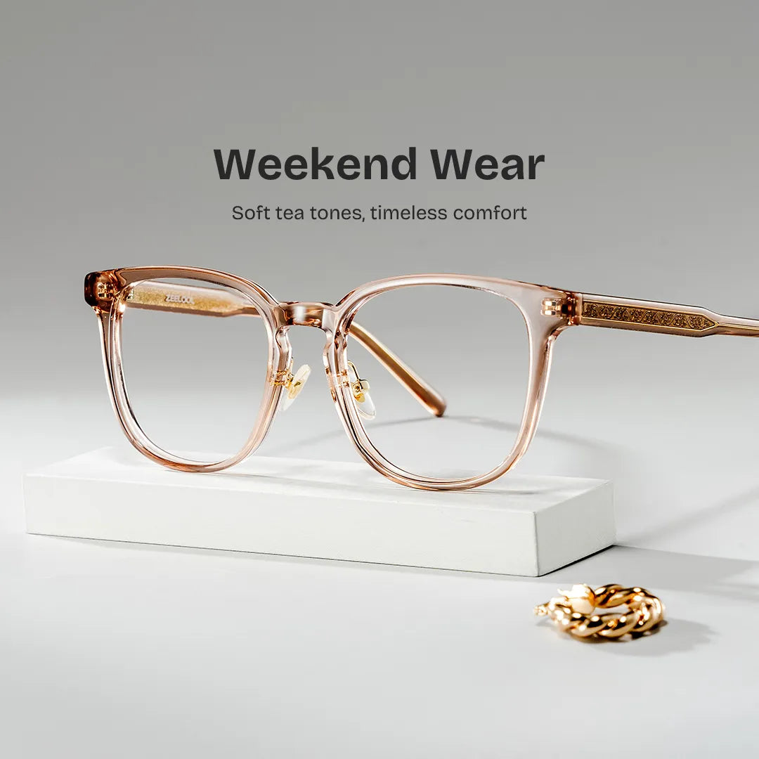 Hailey Square Beige Glasses