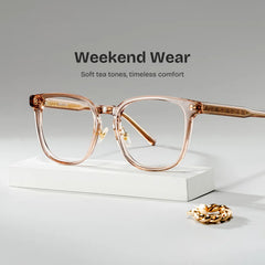 Hailey Square Beige Glasses