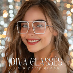 Diva Square Silver Glasses