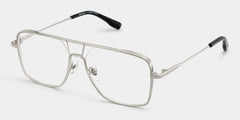 Angular rectangular aviators with a graphic edge.