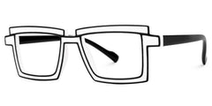 Zephyr Rectangle White Glasses