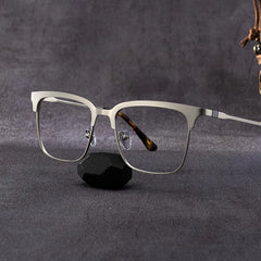 Cleo Browline Silver Glasses