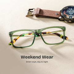 Morgan Rectangle Green Glasses