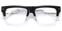 Trent Rectangle Black Clear Glasses