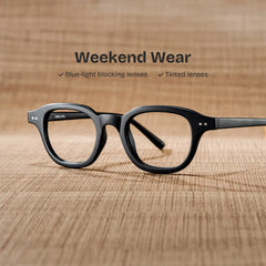 Amber Square Black Glasses