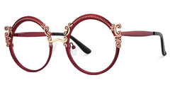 Nelida Round Red Glasses