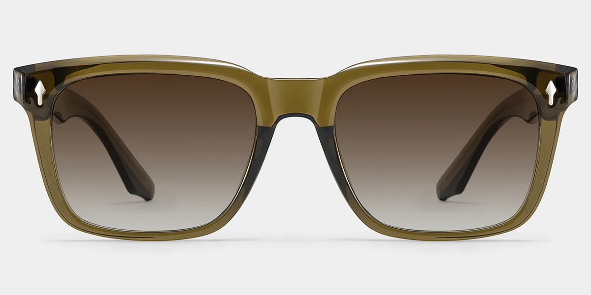 Fletcher Rectangle Brown Glasses