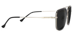 Nayeli Aviator Black-Silver Sunglasses