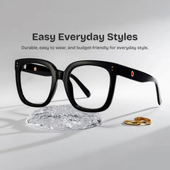 Ebony Square Black Glasses