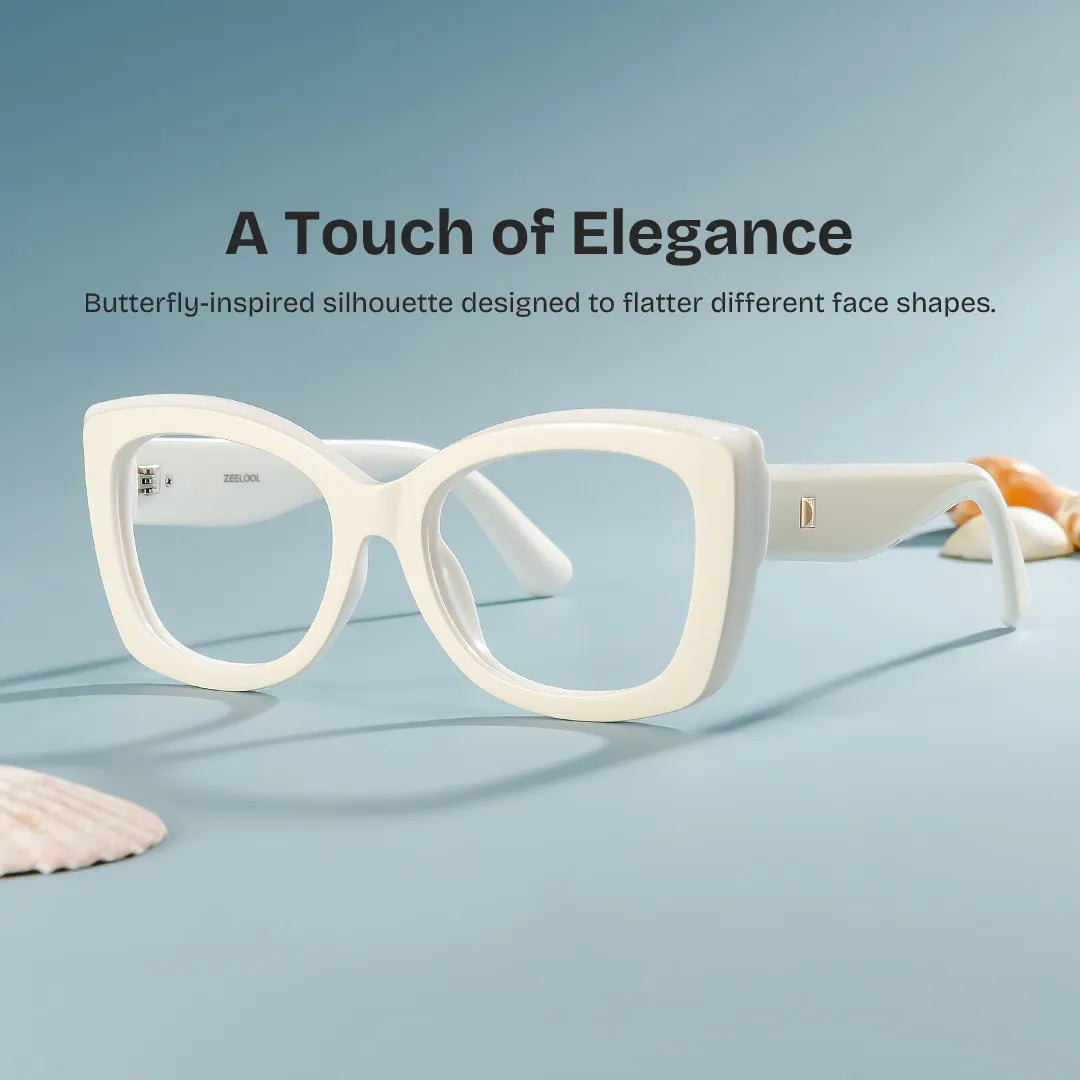 Rosie Cream White Butterfly Glasses