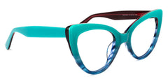 Claudette Cat Eye Blue-Green Glasses