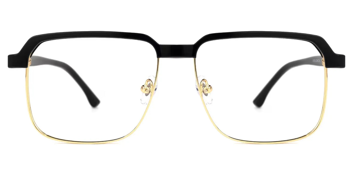 Cherron Browline Black-Gold Glasses