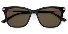 Eliot Rectangle Black Sunglasses