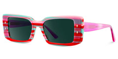 Gleam Rectangle Red Sunglasses