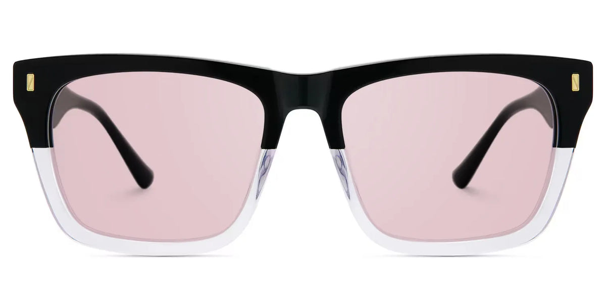 Brookins Rectangle Black Clear Sunglasses