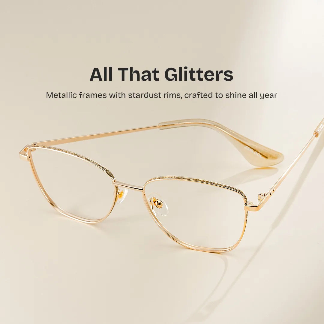 Skyler Square Gold Glasses