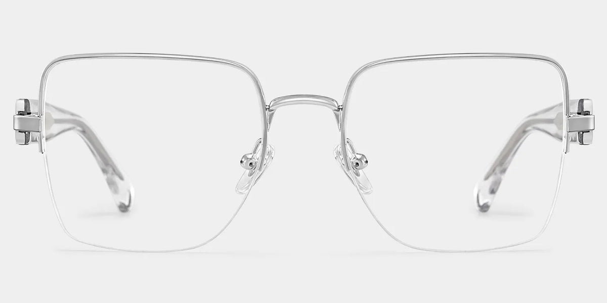Lauren Square Silver Glasses