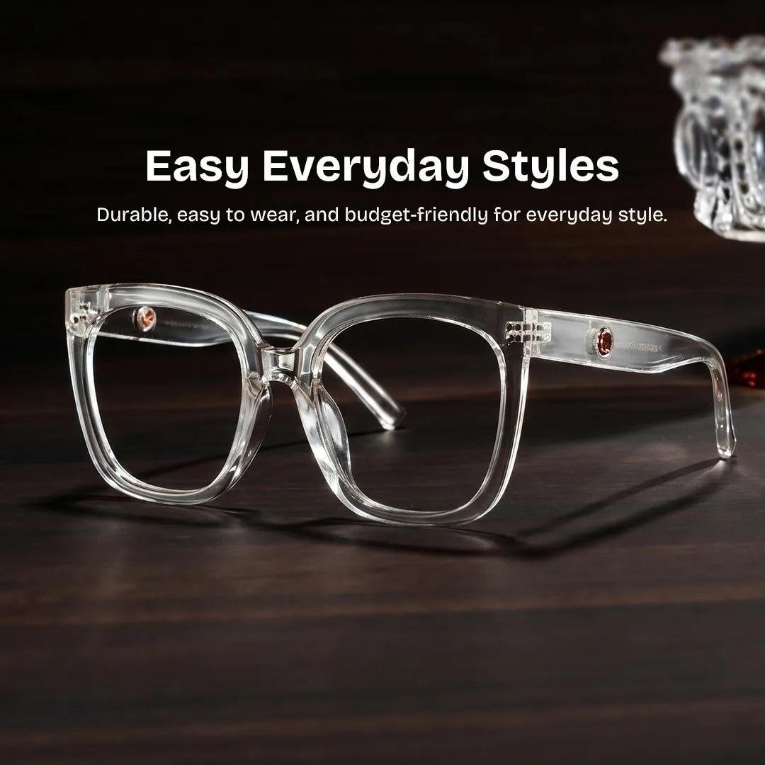 Ebony Square Clear Glasses