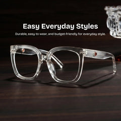 Ebony Square Clear Glasses