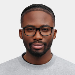 Cozy Rectangle Black Glasses