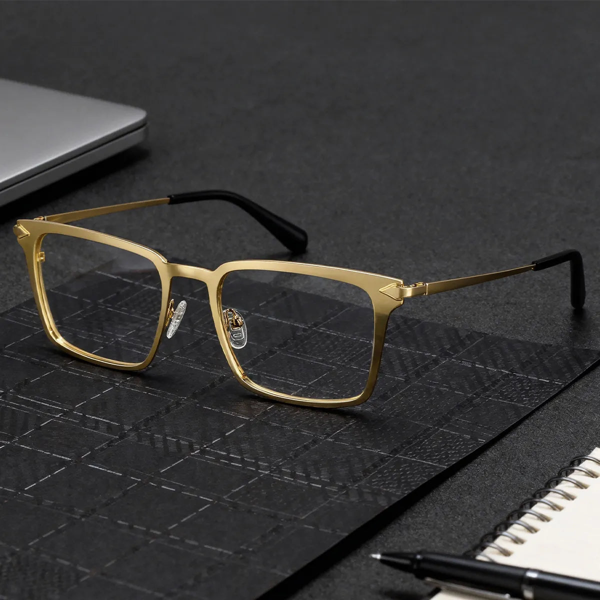 Chaney Rectangle Gold Glasses
