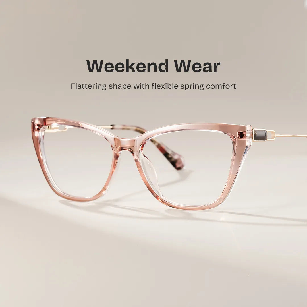 Celeste Beige Cat-eye Glasses