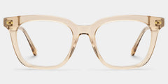Angela Beige Rectangle Glasses