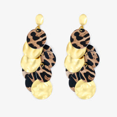 Vintage Metal Leopard Tassel Silver Needle Earring
