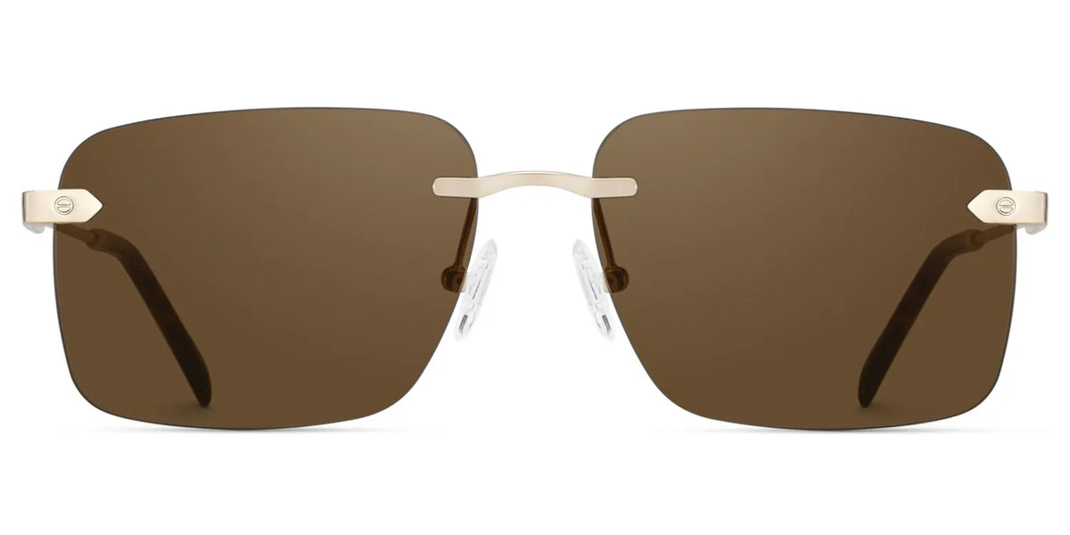 Rey Rectangle Gold Sunglasses