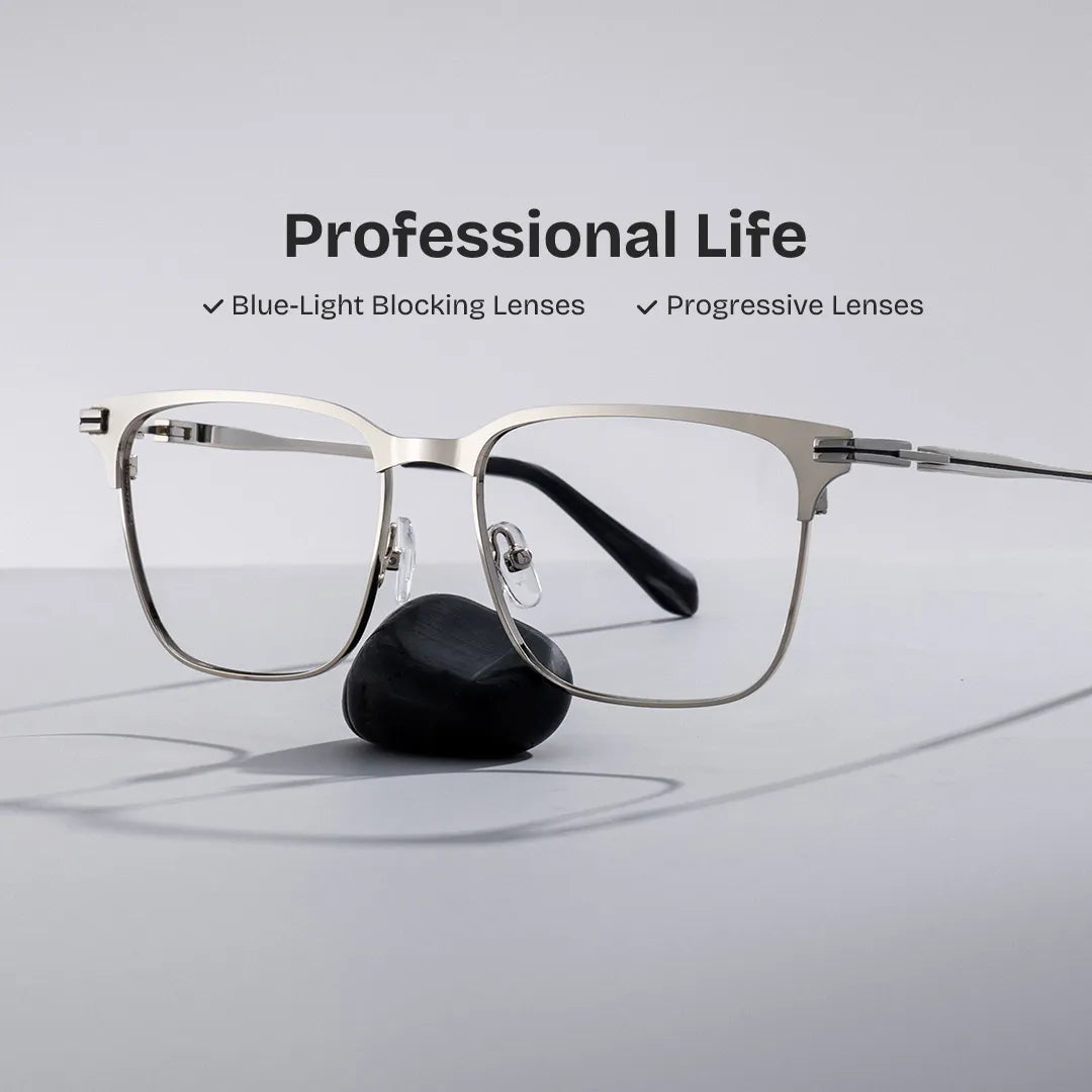 Marshall Rectangle Silver Glasses