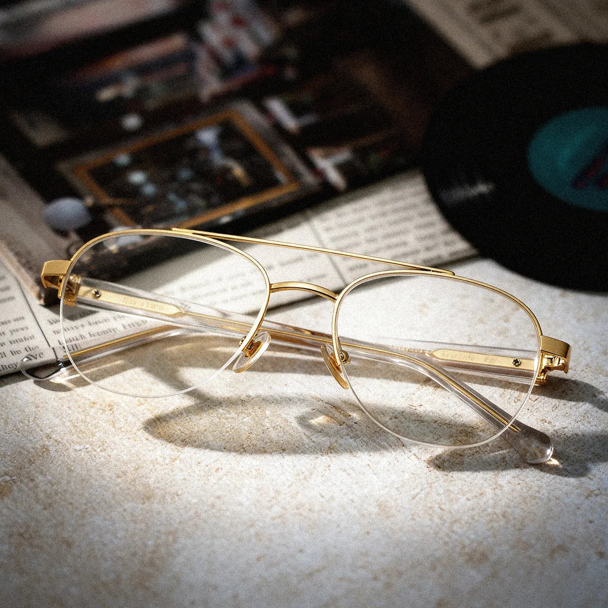 Emily Aviator Light Gold Glasses