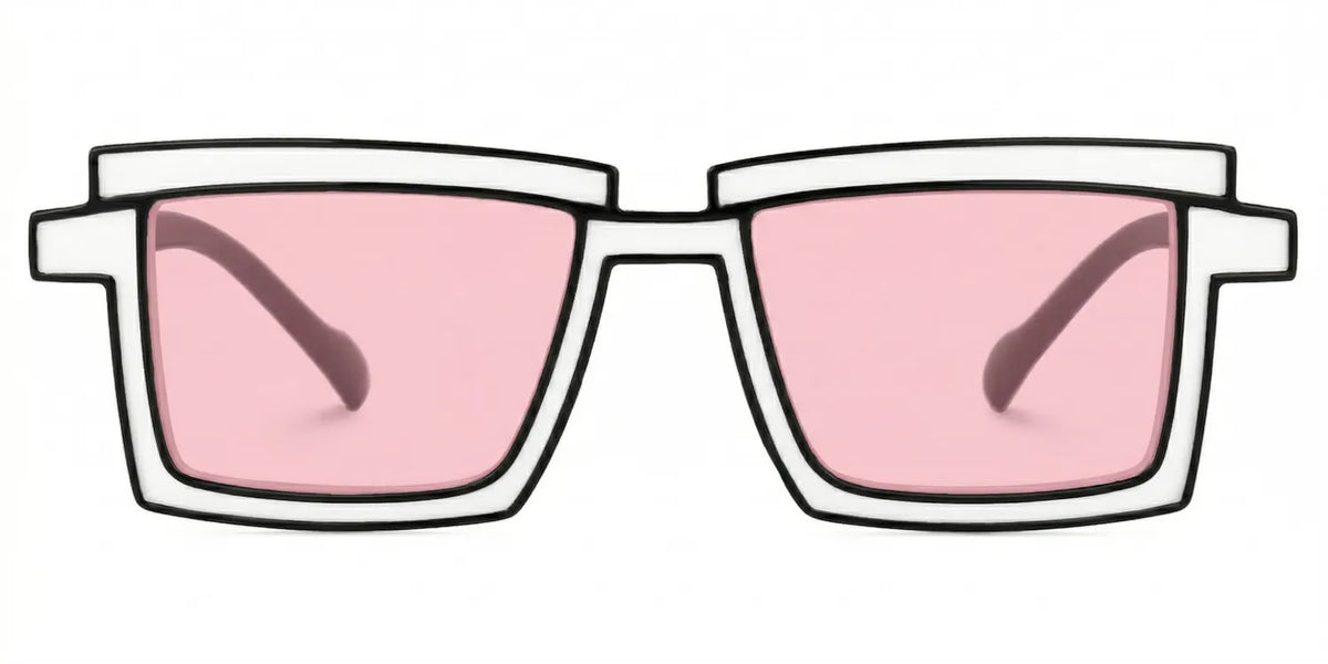 Zephyr Rectangle White Glasses