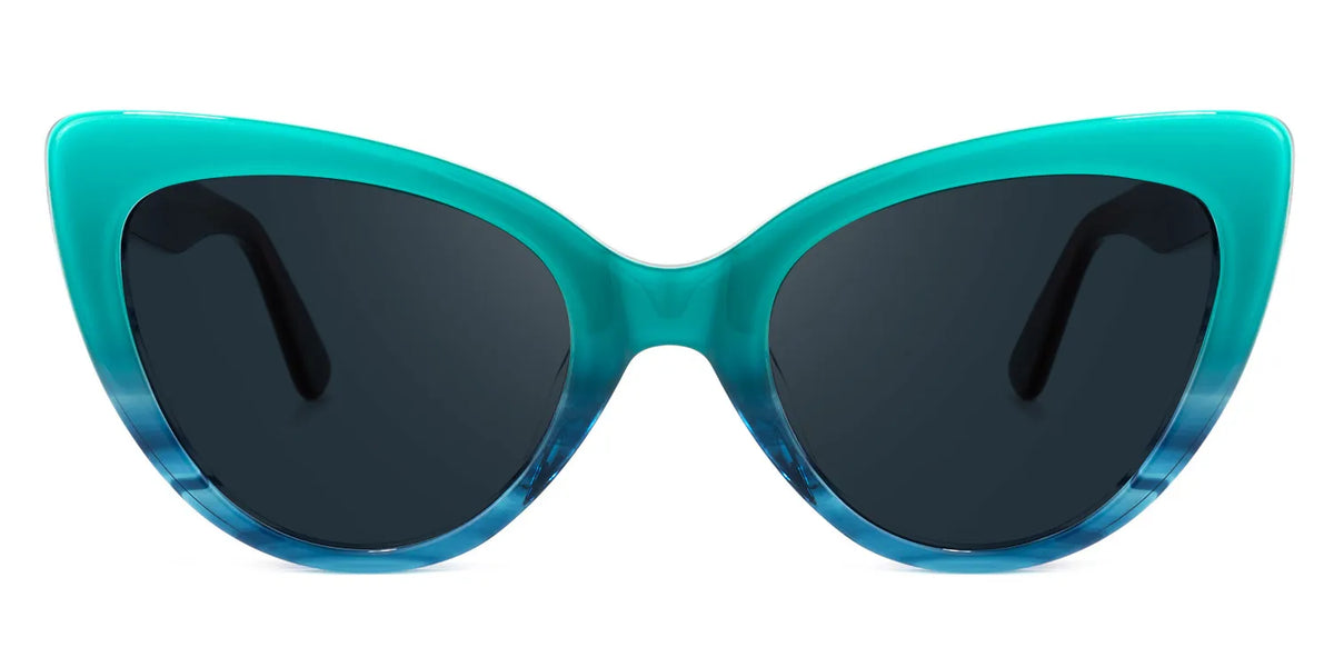 Claudette Cat Eye Blue-Green Sunglasses
