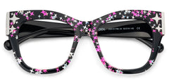 Minfia Square Black Pink Glasses