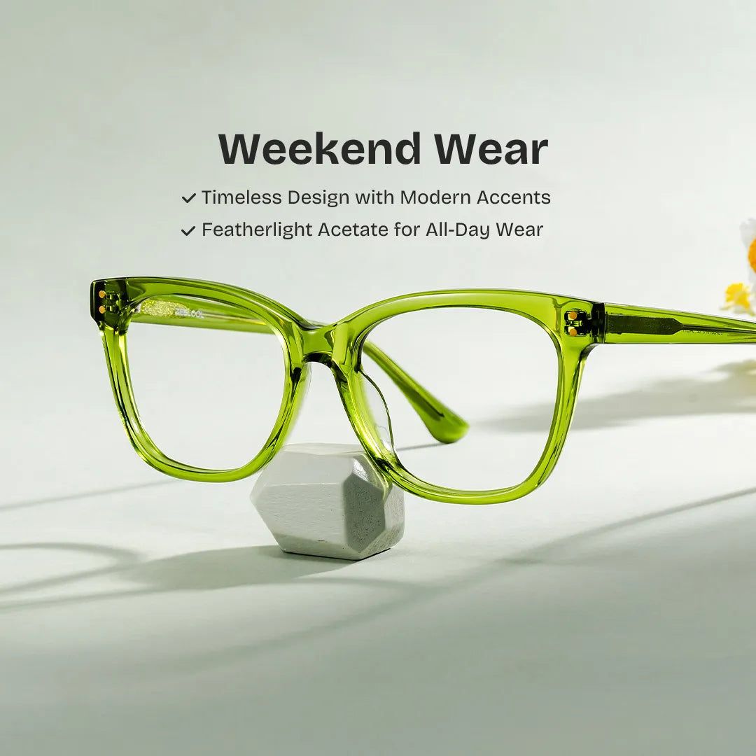 Vivienne Rectangle Green Glasses
