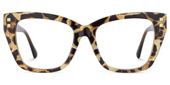 Tessia Square Brown Leopard Glasses