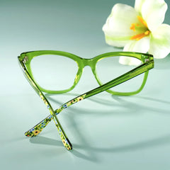 Vivienne Rectangle Green Glasses