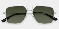 Angular rectangular aviators with a graphic edge.