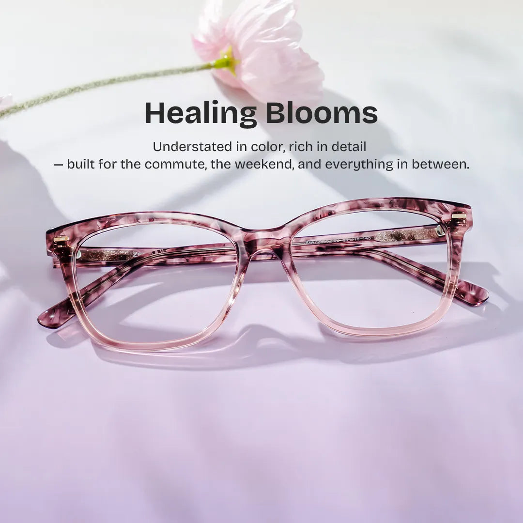 Sawyer Pink Rectangle Glasses