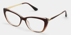 Harlow Rectangle Brown Glasses