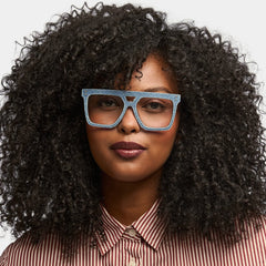Rubin Square Denim Blue Glasses